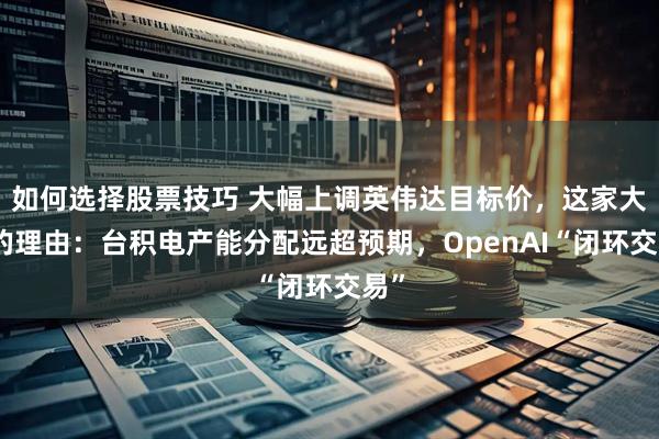 如何选择股票技巧 大幅上调英伟达目标价，这家大行的理由：台积电产能分配远超预期，OpenAI“闭环交易”