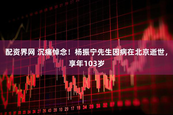 配资界网 沉痛悼念！杨振宁先生因病在北京逝世，享年103岁