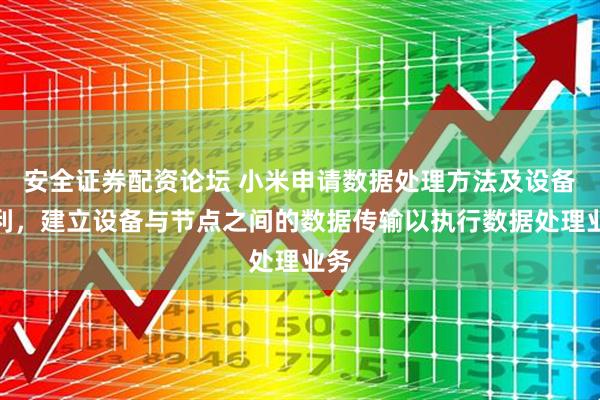 安全证券配资论坛 小米申请数据处理方法及设备专利，建立设备与节点之间的数据传输以执行数据处理业务